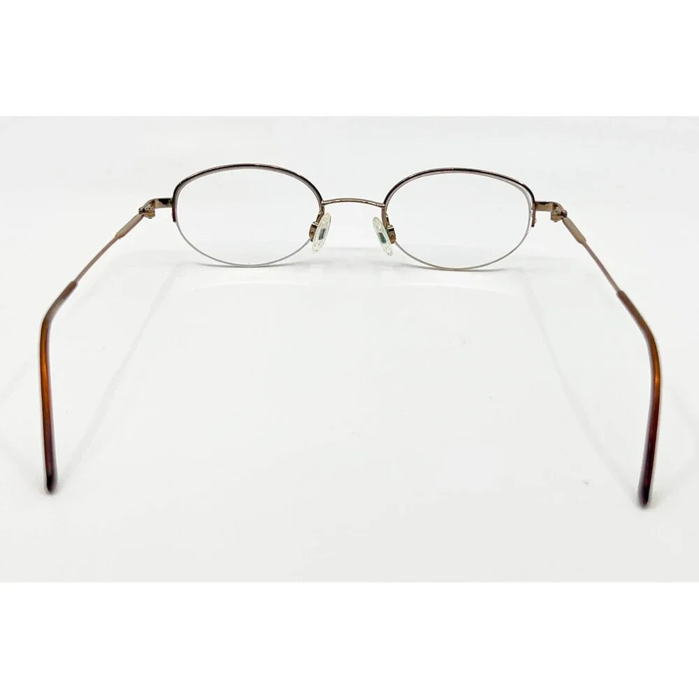 Unbranded Eyeglasses Frames Unisex Gold Brown Oval Semi Rimless 48-19-135